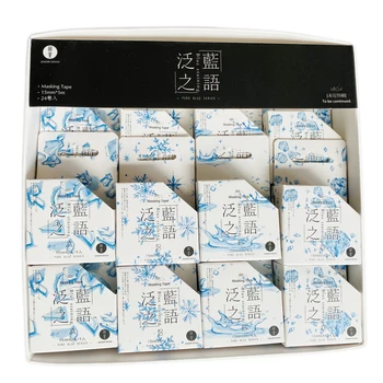 

1.5cm*5m Cute Pure Blue Series Diamond Drop Snowflake Masking Tape Scrapbooking Decorative Washi Tape Stationery Kids Gift