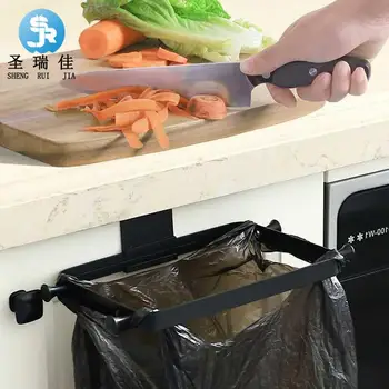

Space aluminum can be hanging kitchen cupboard door-back stainless steel garbage bags garbage bags housed hanger bracket