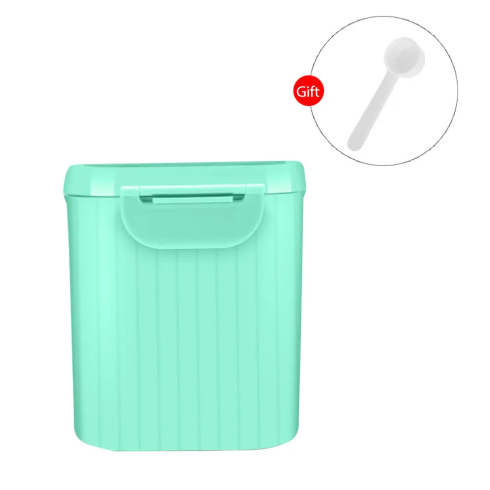 Large Capacity Baby Milk Powder Can Airtight Storage Box Portable Barrel Infant Bottled Food Box Storage Tank Baby Feeding Box - Цвет: Green L