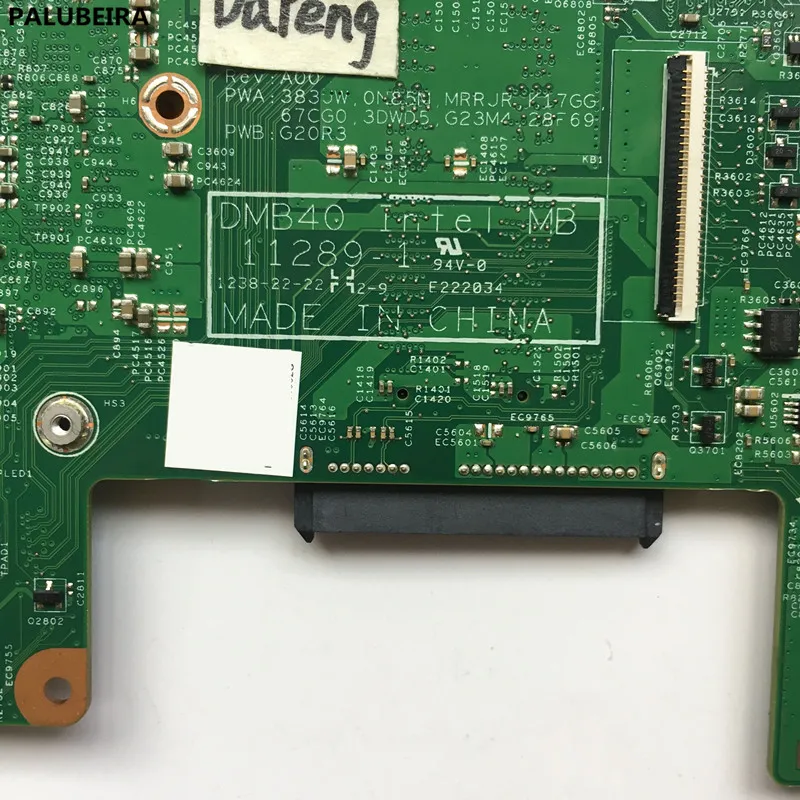 PALUBEIRA CN-0MRRJR MRRJR для Dell 5423 материнская плата для ноутбука DMB40 11289-1 I5-3317U Материнская Плата ЦП ТЕСТ ОК