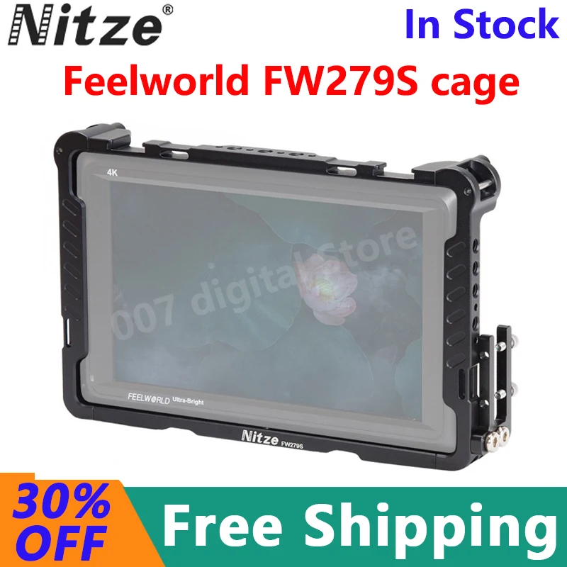 

Клетка Nitze для монитора Feelworld FW279S 7 дюймов с HDMI-кабелем, зажим для монитора экрана, кабельный зажим, защитная клетка
