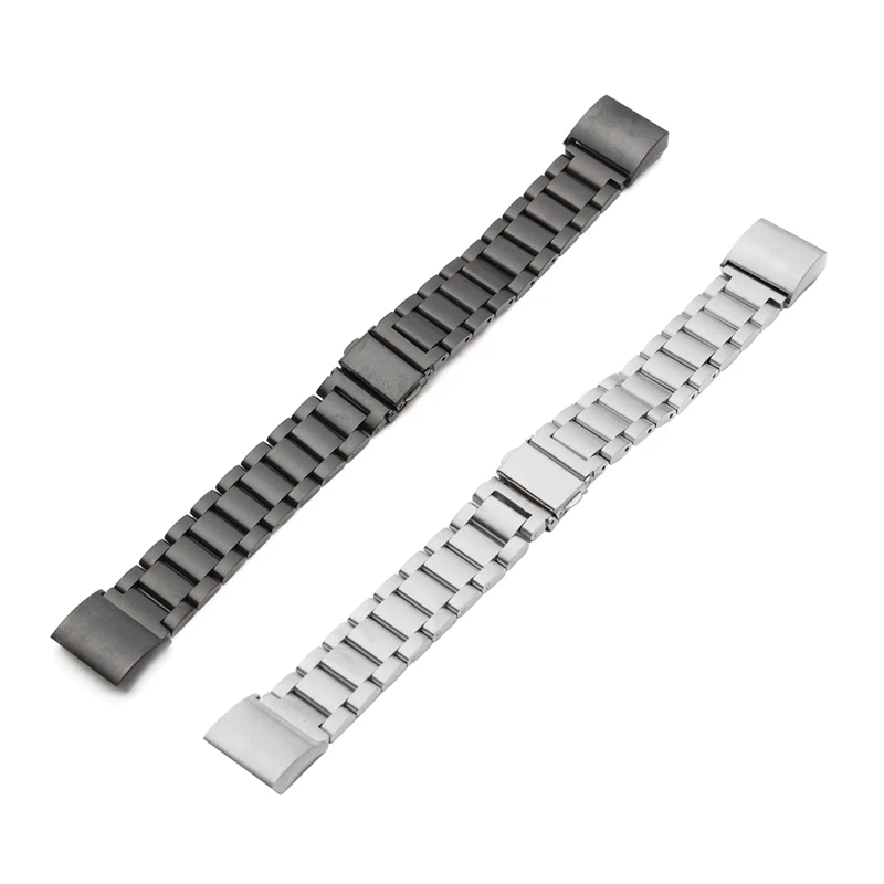 2 шт роскошный сменный ремешок из нержавеющей стали для Fitbit Charge 2, серебристый и черный
