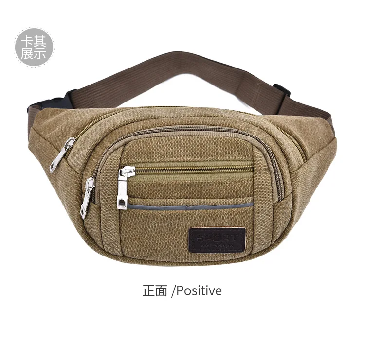 Canvas Fashion Large Capacity Men Wallet Multi-functional Wearable Bag Sports Casual Shoulder Bag Women's Mobile Phone Bag