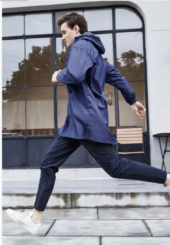 Xiaomi mijia windproof fashion long windbreaker cotton technology windproof breathable men's hooded windbreaker smart home