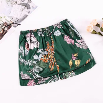 

Women short home wear pants summer floral print thin home pants