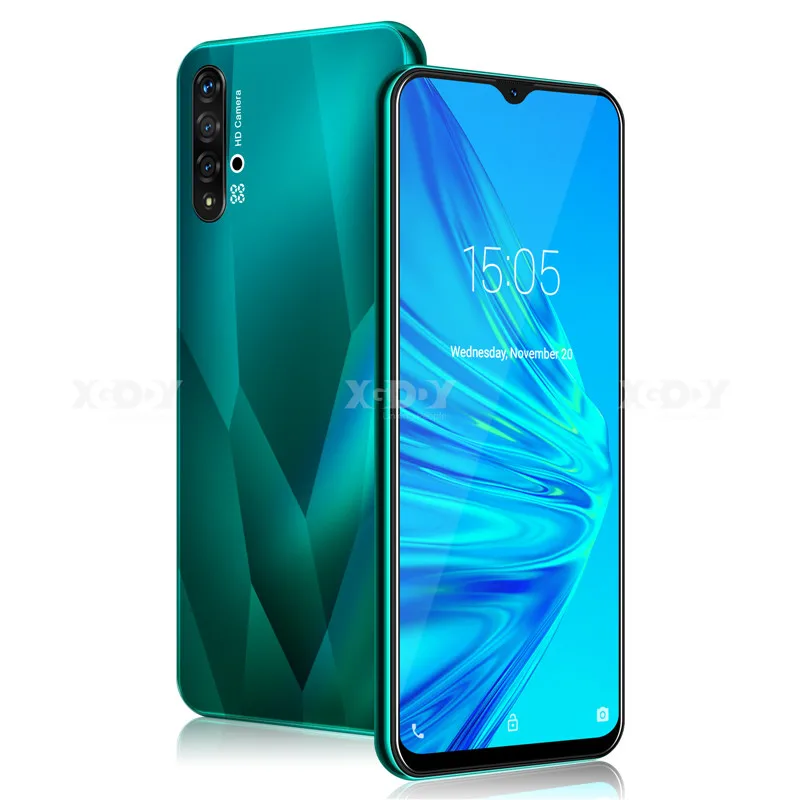 Green XGODY 6,5 дюймовый смартфон с каплями воды Android 9,0 1 ГБ 4 ГБ MTK6580 четырехъядерный 5 Мп камера 3000 мАч gps WiFi 3g большой экран мобильный телефон - Цвет: Green
