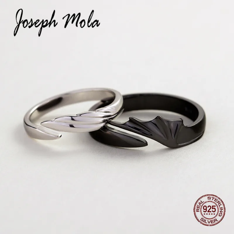 

Joseph Mola 925 Sterling Silver Lovers Ring Exquisite Enamel Angel And Devil Romantic Rings Anniversary Fine Jewelry Gift