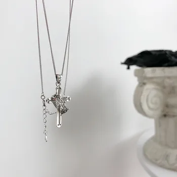 

Leouerry 925 Sterling Silver Crown Cross Pendant Necklaces Handmade DIY Vintage Christian Necklaces for Women Silver 925 Jewelry