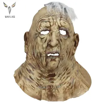 

Waylike Halloween sticky hair old man mask scary full face latex mask role play adult masquerade scary latex mask