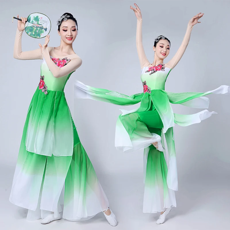 

Chinese style Hanfu classical adult dance Yangko clothing dance costumes suit female fan dance costume