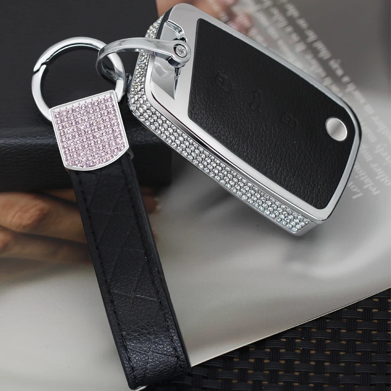 Luxury Diamond Car Key Case Remote Cover Shell For Volkswagen VW Golf 7 Seat Ibiza Leon FR 2 Altea Aztec Skoda Octavia | Автомобили и