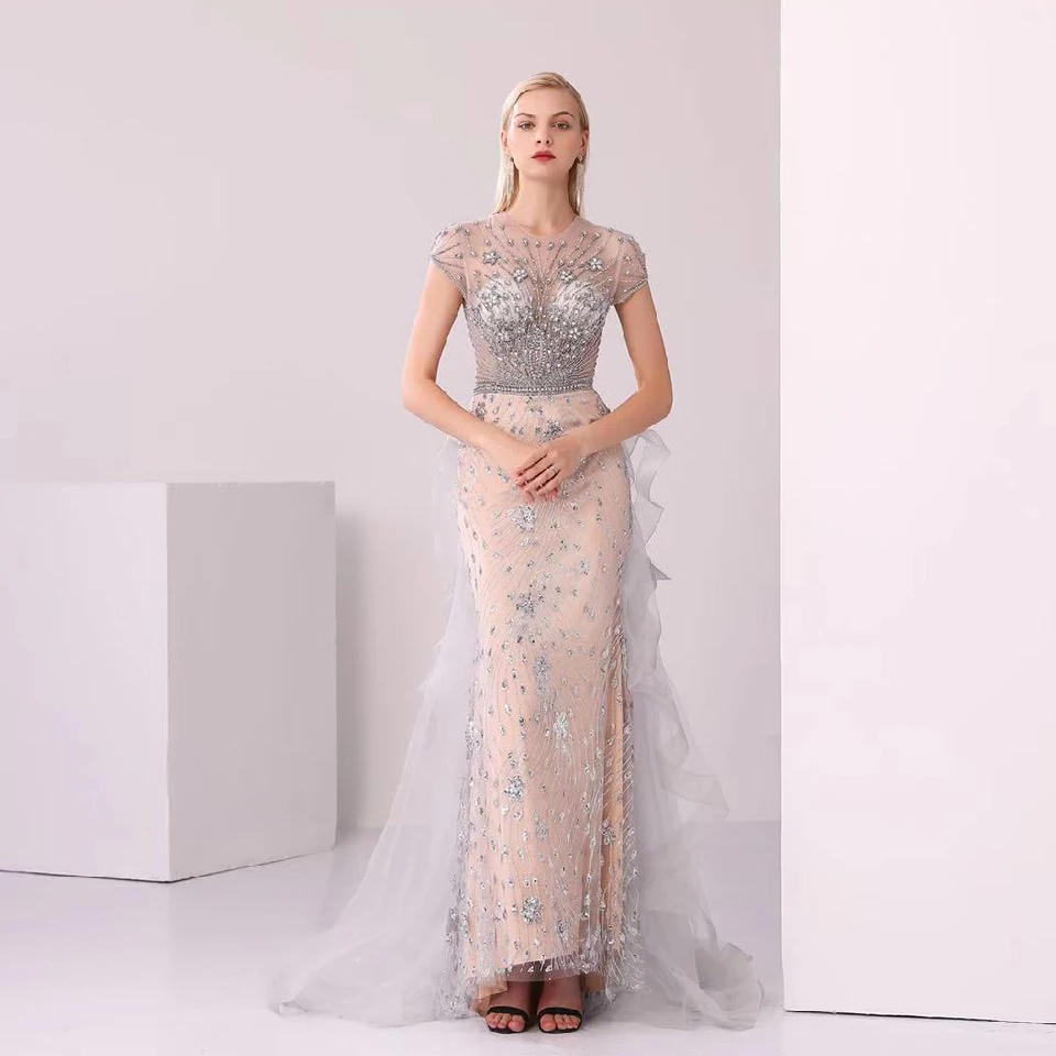 Lakshmigown роскошные сексуальные вечерние платья русалки настоящая фотография алмазное Бисероплетение вечерних платьев формальное платье для выпускного вечера Vestidos