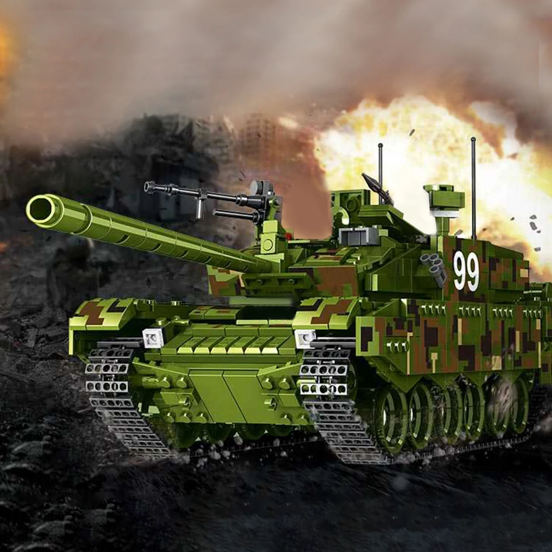1339 шт. WW2 Swat китайская основная боевая модель танкового оружия, маленькие строительные блоки, развивающий набор игрушек