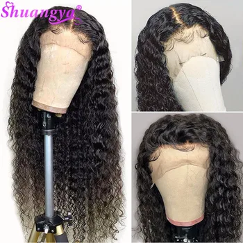 

Hd transparent Lace Wig Deep Wave Wig Curly Human Hair Wigs For Women Lace Front Human Hair Wigs Pre Plucked Peruvian Hair