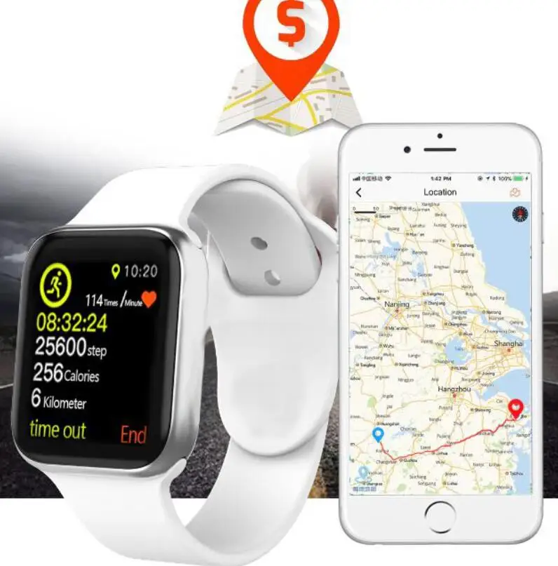 Gps Смарт-часы IWO 9 1:1 наручные Смарт-часы 44 мм серия 4 Поддержка wahtsapp twitter сообщение напоминание для iphone 6 7 8 android