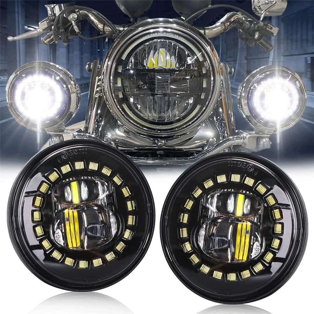 Feux Antibrouillard LED Pour Harley Davidson - 4,5 Pouces - 30W - Blanc Froid 6000K