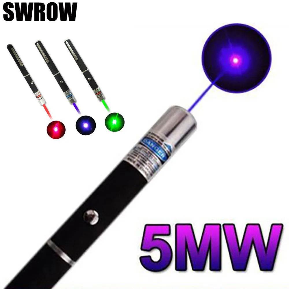 5MW High Power Green Laser Pointer 650Nm 532Nm 405Nm Red/Purple/Green Powerful Mini | Спорт и развлечения