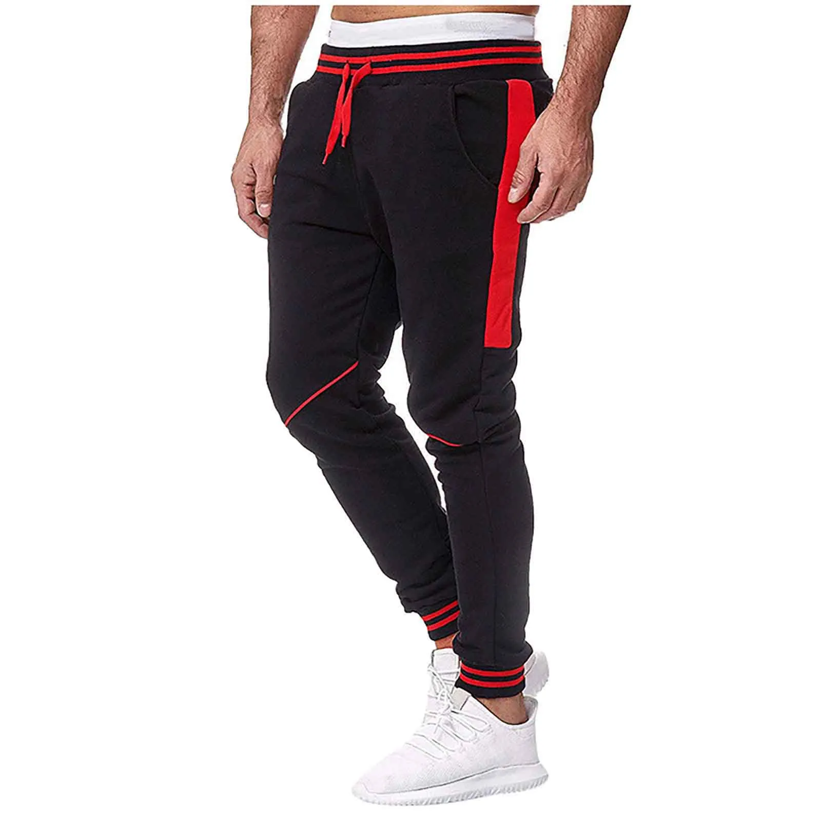 Cotton Sweatpants Men's Streetwear Pants Fashion Harem Pants Men Full Length Drawstring Trousers For Men Casual Pants брюки 2