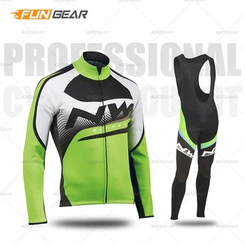 

NW Cycling clothes Long Sleeve Jersey Set Northwave Men MTB Cycling Outfit Bike Clothing Race Sportswear Breathable Quick Dry