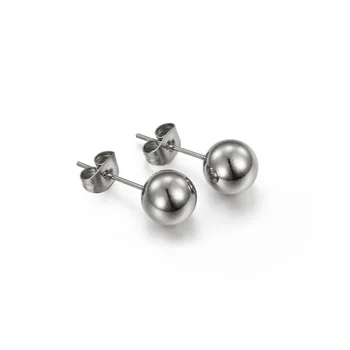 

Fashion Small Ear Studs Gold Stainless Steel Simple Ball Earrings Brincos Jewelry