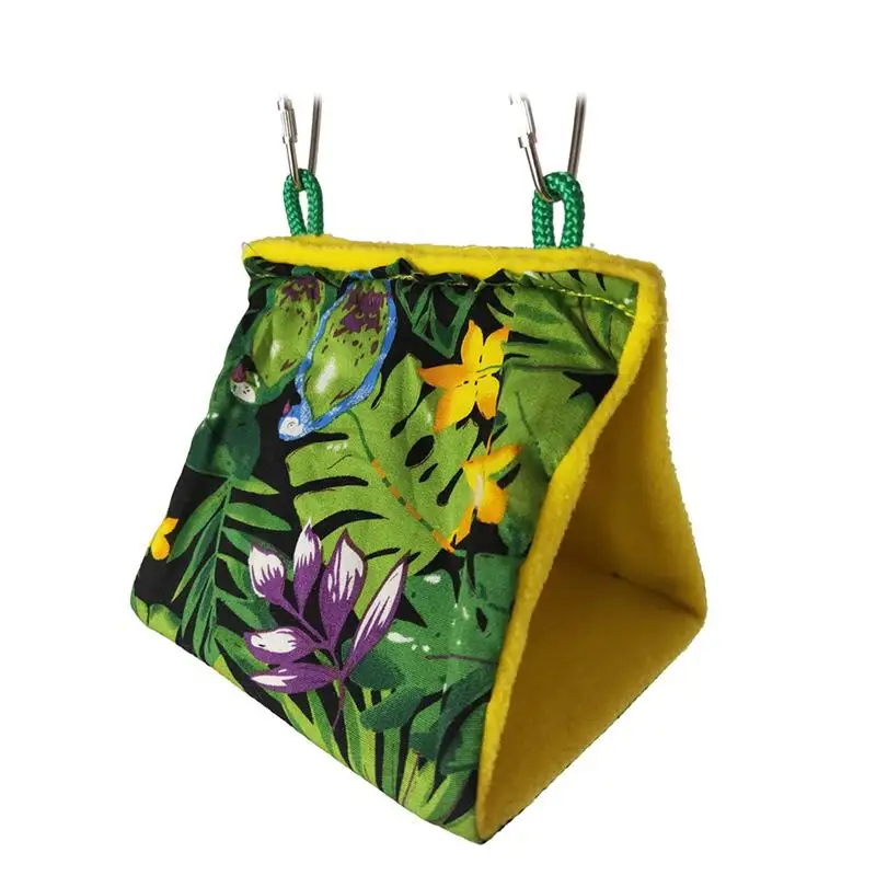 Summer Sunshade Bird Nest Tropical Rainforest Printed Triangle Parrot Hammock Hanging Sleeping Bed Supplies - Size M(Green) | Дом и сад