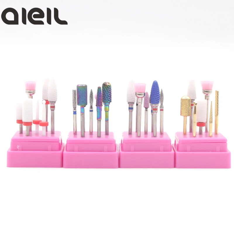 

7PCS Ceramic Carbide Rotary Burr Nail Drill Set Nozzle for Manicure Electric Milling Cutter For Manicure Machine Cutter for Nail