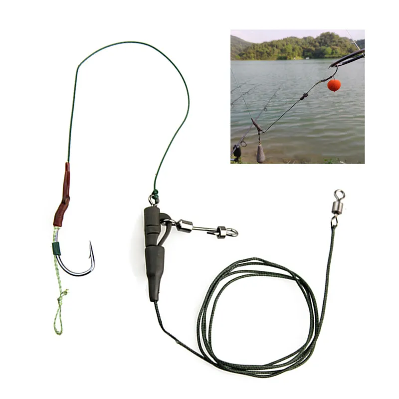 Fishing Hook Artificial Lure Bait Carp Feeder Set Lead Sinker Swivel Line Jigs Baitholder Tackle | Спорт и развлечения