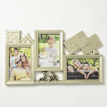 

Photo frame plastic for 3 photos 10x15 cm "Letters" gold 23x42 cm 3930114