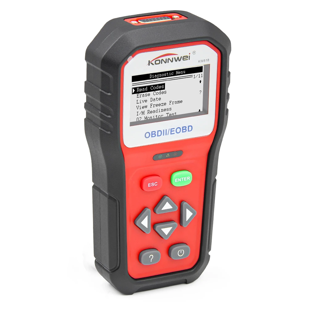 KONNWEI KW818 Улучшенный OBDII ODB2 EOBD автомобильный диагностический сканер 12 В тестер батареи проверка двигателя автомобильный код считыватель инструмент