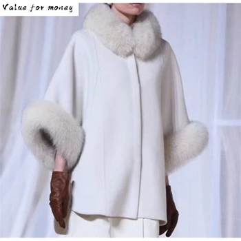 Preise Alle 2020 Wolle Kleine Duftenden Woll Mantel Frauen Herbst Winter Temperament Fuchs Pelz Kragen Cape-mantel Frauen Kurze