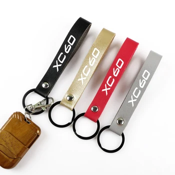 

1pcs Metal+Leather Car Keychain Key Chain Car Interior For Volvo XC60 S60L S80 XC80 XC90 car key ring car styling Accessories
