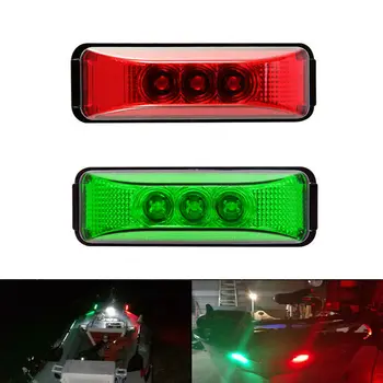 

2pcs Light Bow Pontoon Lights 1 W Oval LED Stern Starboard Lights Deck