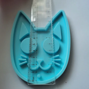 

DIY Crafts Decor Crystal Epoxy Resin Mold Cat Key Chain Casting Silicone Mould F3MF