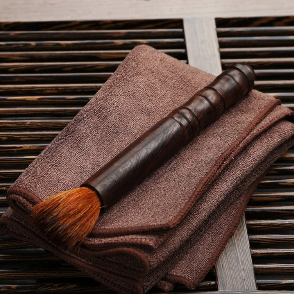 Chinese Ebony Black Sandalwood Kungfu Tea Brush for Teapot Tea Ceremony Utensils, 9 Styles for Choosing