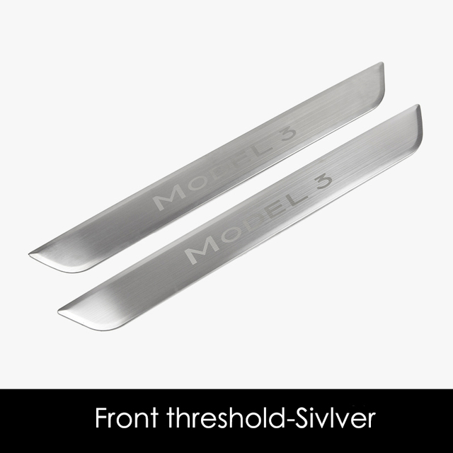 Steel Car Door Sill Scuff Plate for Tesla MODEL 3 Welcome Pedal Strip Carbon fiber Type Door Decoration Wrap Cover