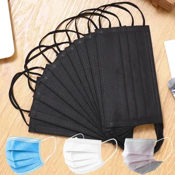 

10/20/50/100PCS Disposable Mask safe Breathable Filter Safety Dust Face Mask 3 Ply Non-woven Meltblown Masks