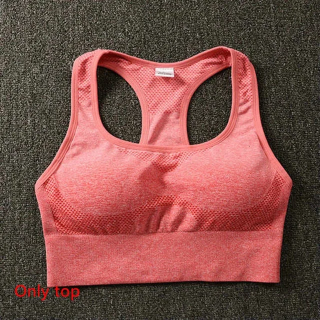 Orange red top 2 шт. эффектом деграде(переход от темного к Бесшовные Йога Комплект женский спортивный костюм фитнесс Одежда Для женщин тренировки комплект спортивная одежда с вырезами, для спортивного зала, леггинсы, комплект спортивной одежды - Цвет: Orange red top