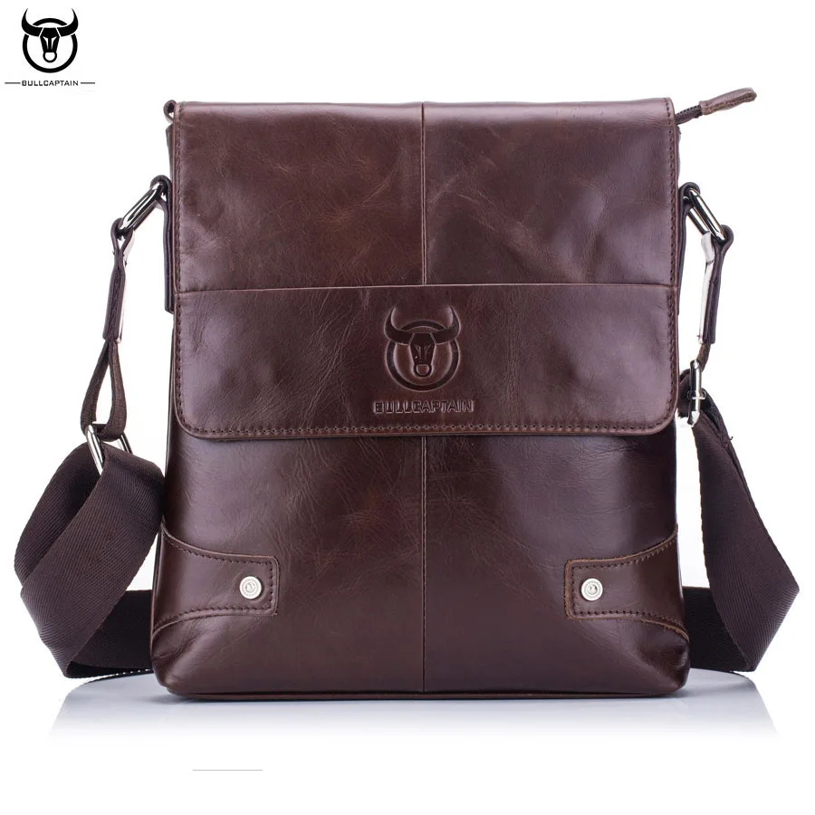 

BULL CAPTAIN Brand Genuine Leather Casual&Business Men's Messenger Bag Men Cowhide Crossbody Shoulder Bags Ipad Travel OL pACKS