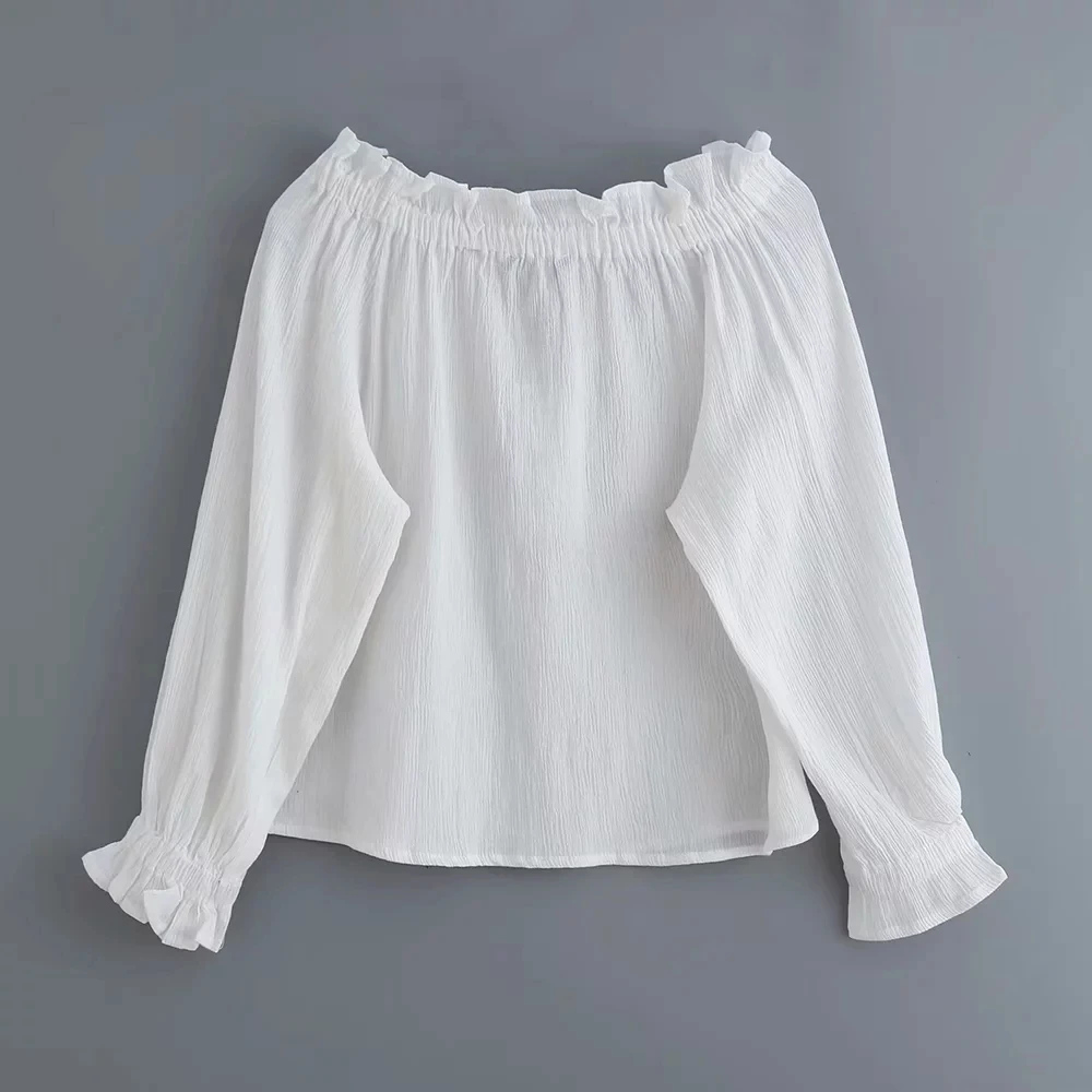 Увядшие blusas mujer de moda Англия простой сплошной искусственный шелк хлопок slash шеи соблазнительное кимоно блузка женские топы и блузки