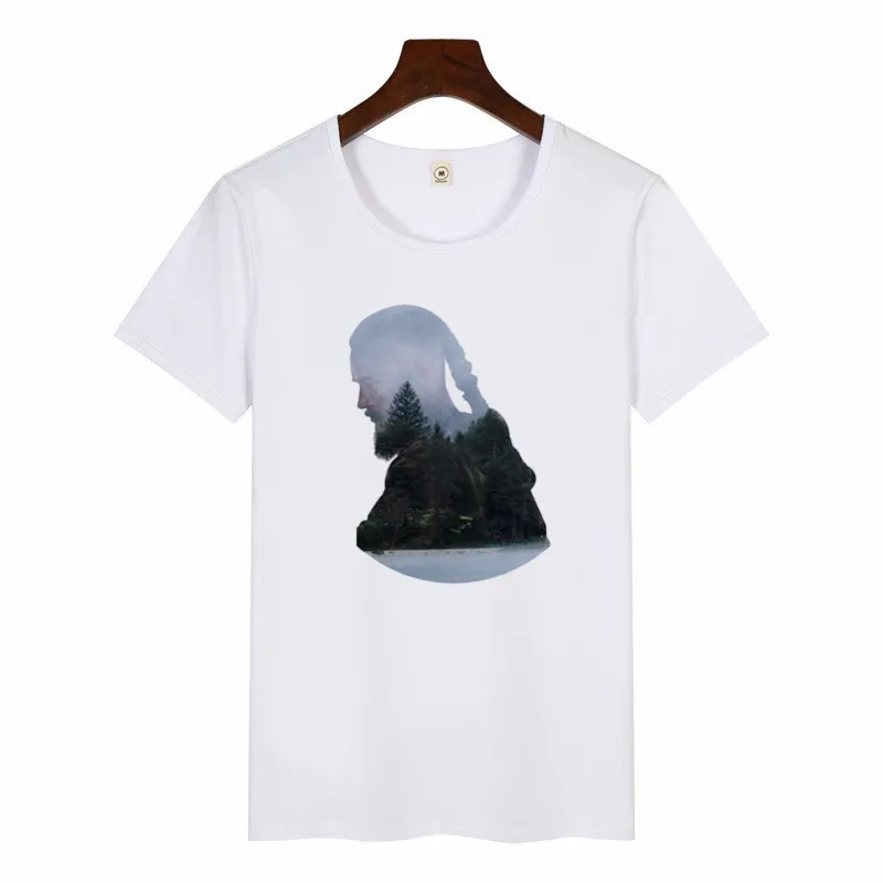 Новейшие дизайнерские футболки KING Ragnar Lothbrok Vikings Женская майка с коротким рукавом повседневные футболки топ с круглым вырезом Футболка - Цвет: P1909E-white