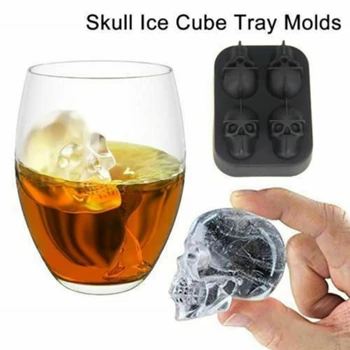 

Silicone Ice Cube Tray Skull Round Sphere Icemaker Mold Whiskey Cocktail Ball Bar Party Tool Kitchen Ice Tray Ice Machine