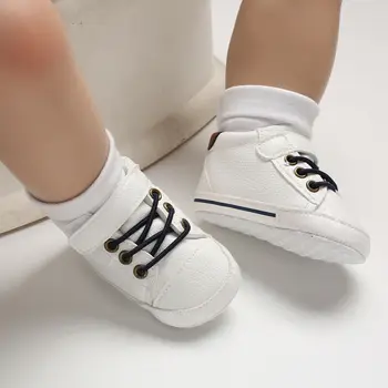 

2019 New toddler Baby Kids Boys Girls Soft Crib Shoes Faux Leather Sneakers Anti-slip Trainers kids shoes