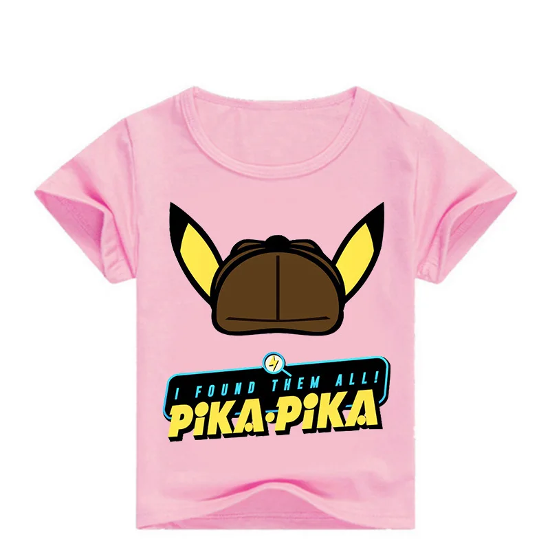 От 2 до 16 лет, Милая футболка Pokemon, детский летний топ с круглым вырезом, одежда для девочек футболка для мальчиков летняя одежда с героями мультфильмов футболка с рисунком Пикачу футболка с короткими рукавами