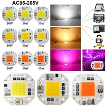 AC85-265V High Power 3000K 6500K Full Spectrum Smart IC 20W 30W 50W Driverless COB LED Chip for Plant Growing Lamp Floodlight