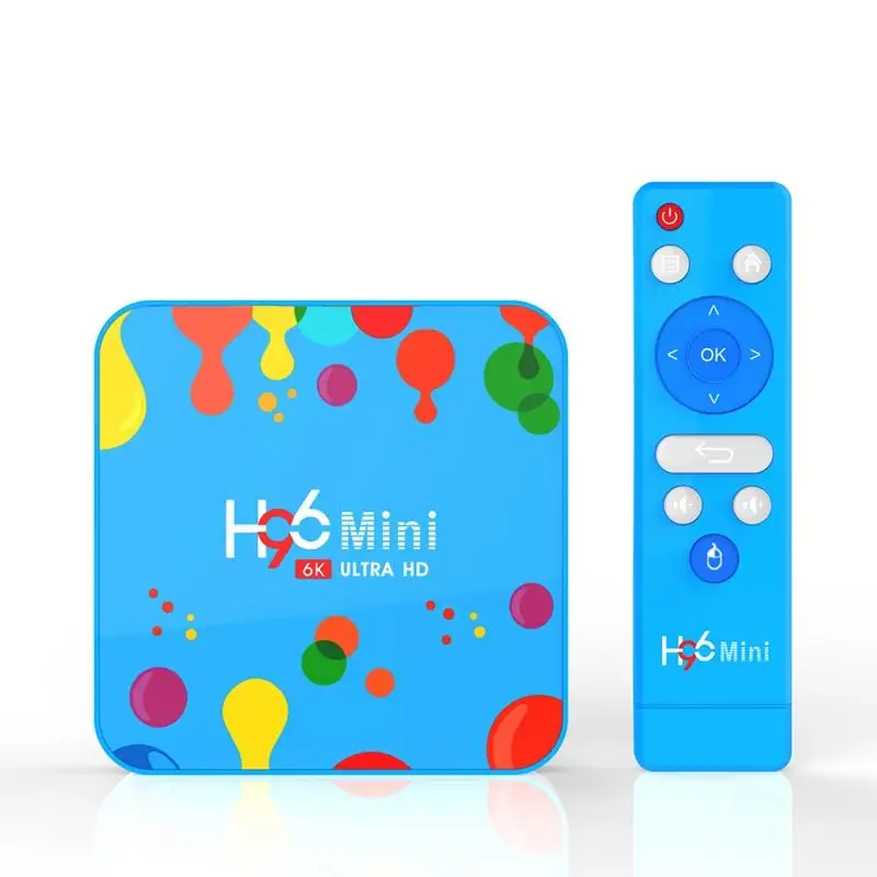 6K H96 Mini H6 4GB 32/128GB 64-bit Quad Core Smart TV Box Android 9.0 TV Box 2.4G/5G Wifi Bluetooth HD Media Player Set top box