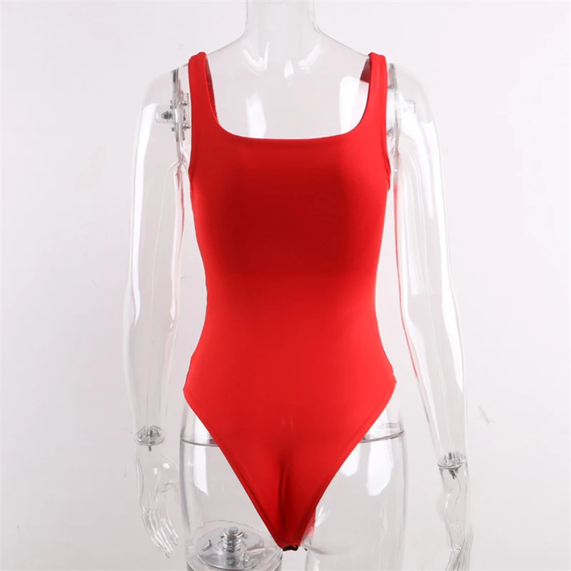 Nadafair Sexy Off Shoulder Bodysuit Women Summer Square Collar Neon Bodysuit Tops Bodycon Rompers Overall For Women