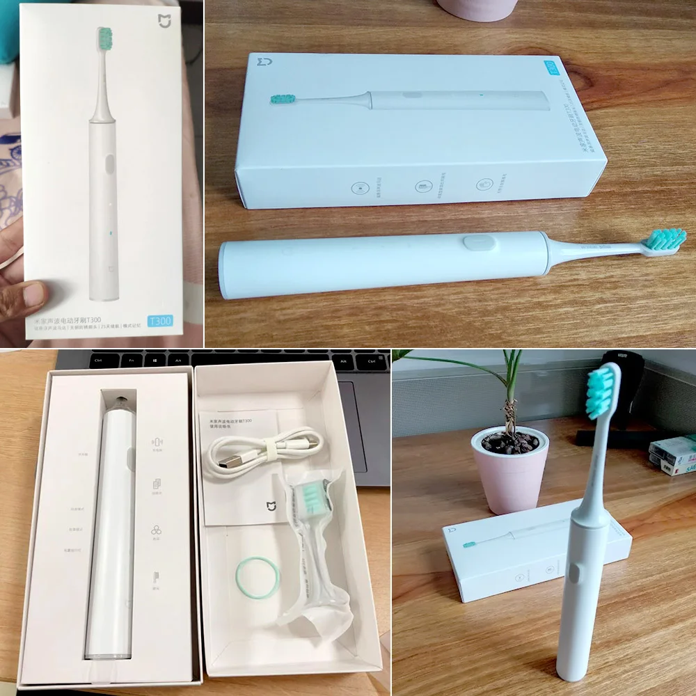 Xiaomi Mijia sonic электрическая зубная щетка T300 перезаряжаемая зубная щетка Ультра звуковая Водонепроницаемая зубная щетка для здоровья десен для зубов, отбеливающая
