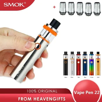 

Original SMOK Vape Pen 22 Kit with Built-in 1650mah Battery No-leaking Tank electronic cigarette vape kit w/ 0.3ohm Dual Core