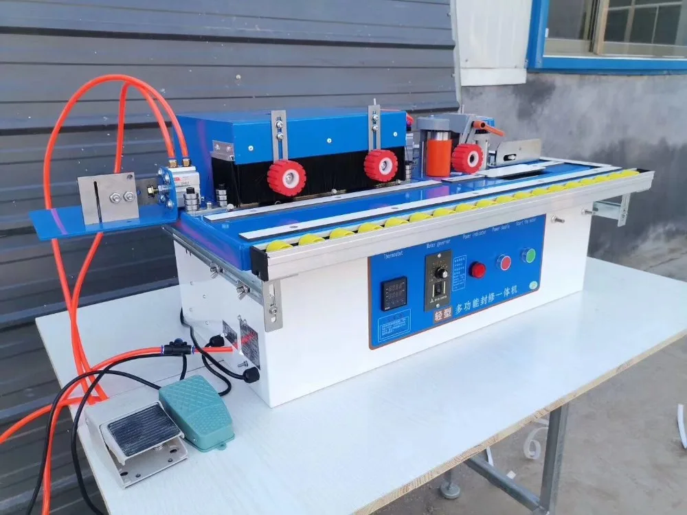 Woodworking Edge Banding Machine With Gluing, Trimming Rotation+ Widening+ Straight line / Curve / One Machine