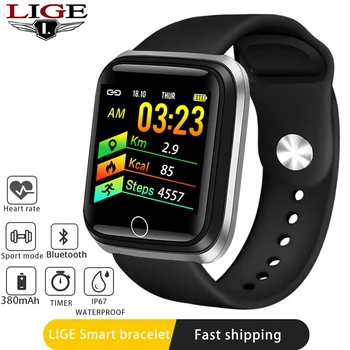 

LIGE New Smart Watch Women Blood Pressure Heart Rate Monitor Sport Watch Chronograph Fitness Tracker Smartwatch Reloj hombre